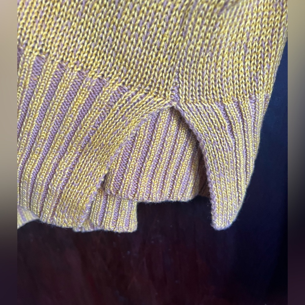 3X J. Crew Women's Linen Cotton Yellow Taupe Crewneck Sweater - Picture 6 of 6